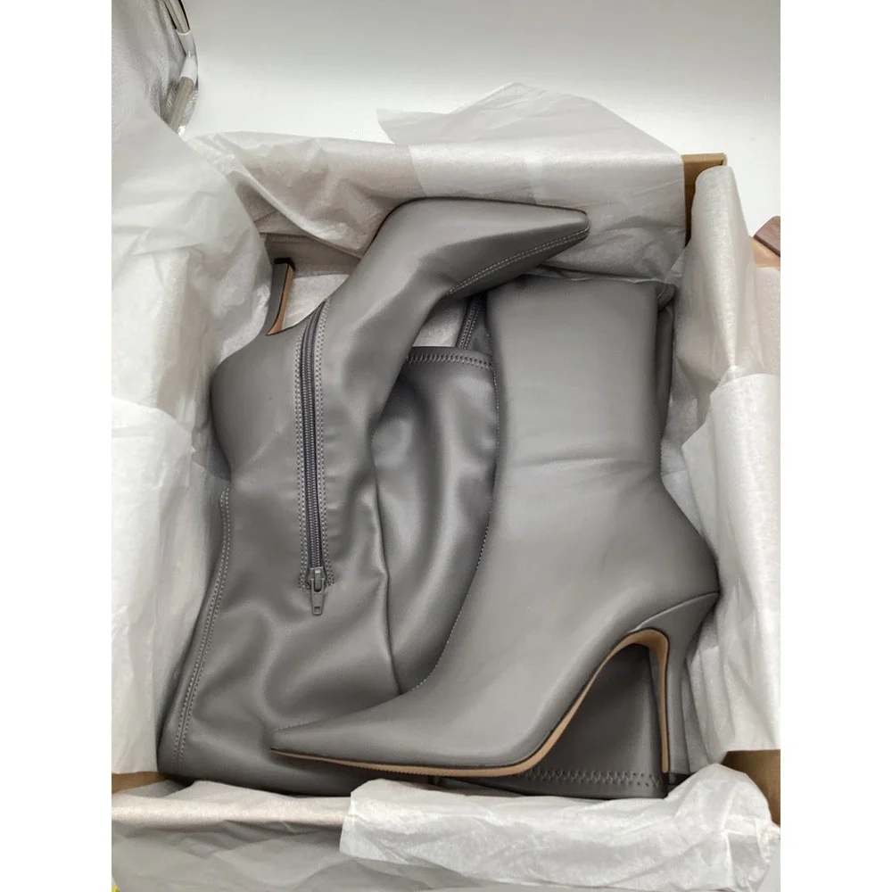 Steve Madden Grey Over The Knee Thigh High Pointed Toe‎ Stiletto Boots Womens